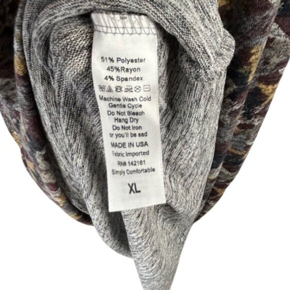 LuLaRoe Maria XL Maxi Sheath Dress Stars Burgandy Gold Turquoise Brown Yellow - Picture 4 of 6